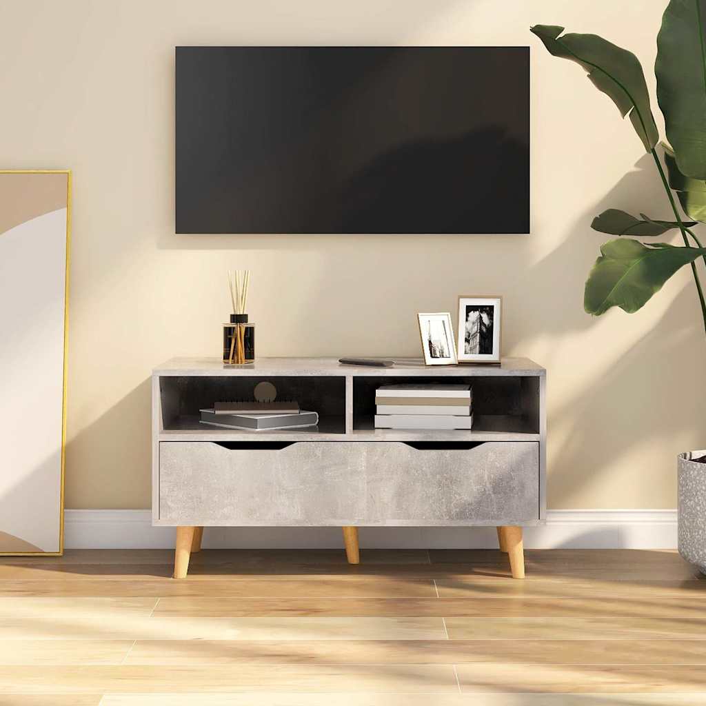 326781 vidaXL TV Cabinet Concrete Grey 90x40x48,5 cm Engineered Wood 1