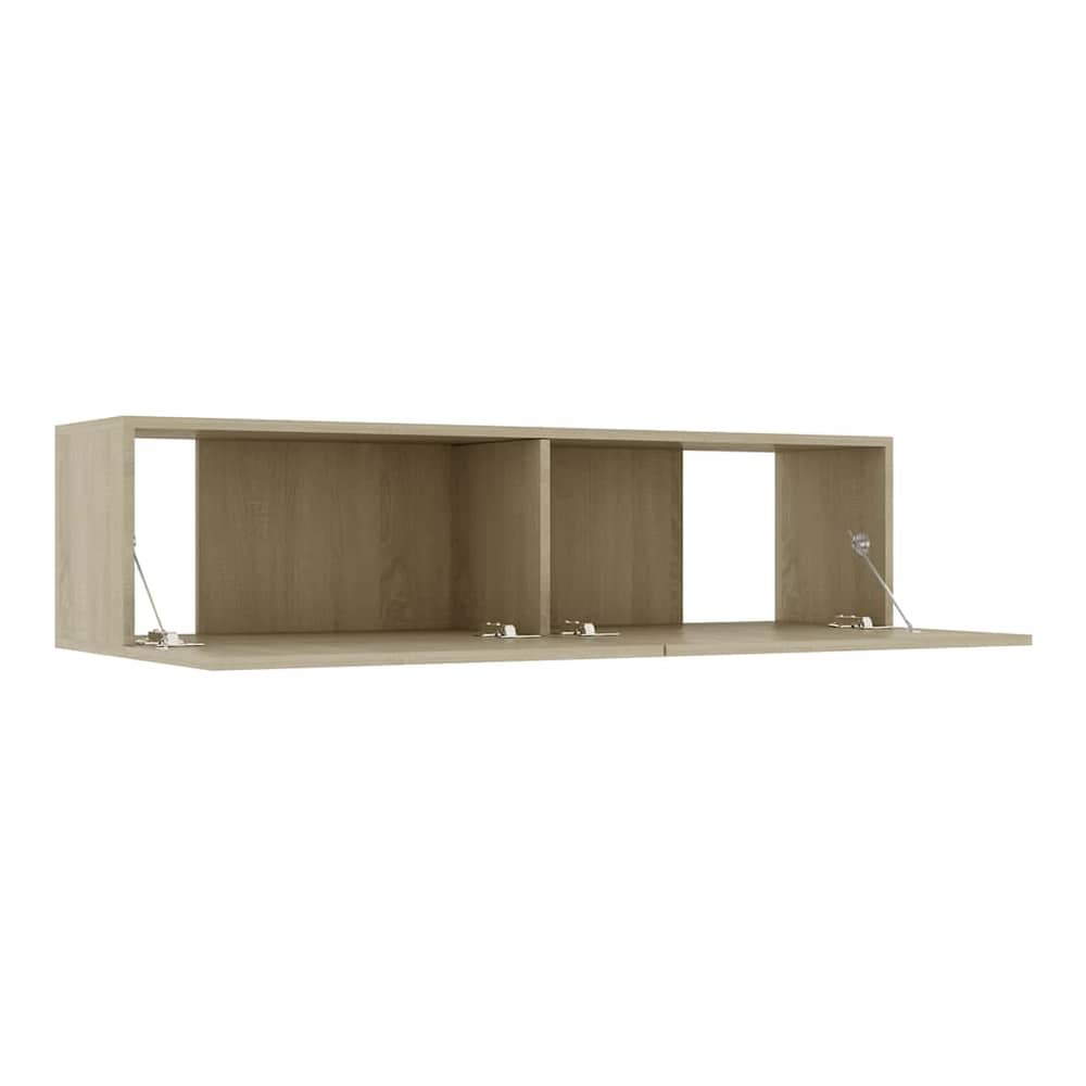 The cabinet is open with its doors hanging down showing the interior
