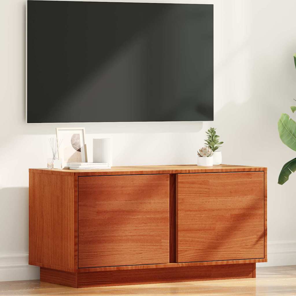 vidaXL TV Cabinet Wax Brown 80 x 35 x 40.5 cm Solid Pine Wood 1
