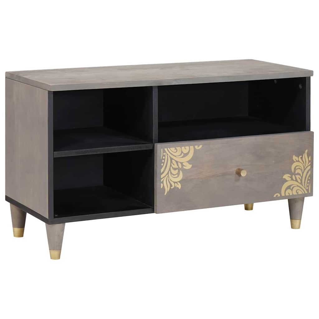 TV Cabinet with Drawer 80 x 33 x 46 cm Solid Mango Wood Grey