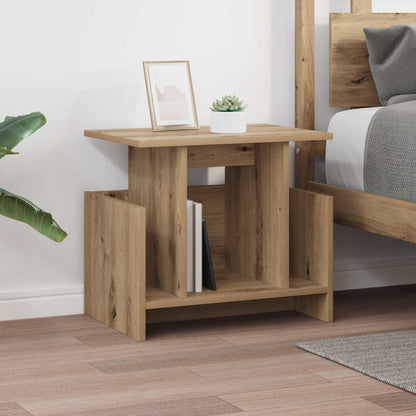 A vidaXL TV stand next to a bed, used as a bedside table