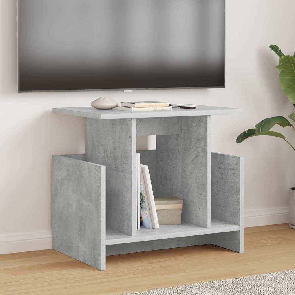 vidaXL TV Stand 2 pcs Concrete Grey Engineered Wood placed under a wall mounted television