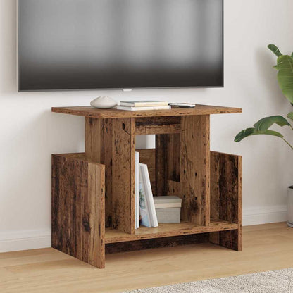 vidaXL TV Stand 2 pcs Old Wood Engineered Wood placed in a living room under a wall mounted television