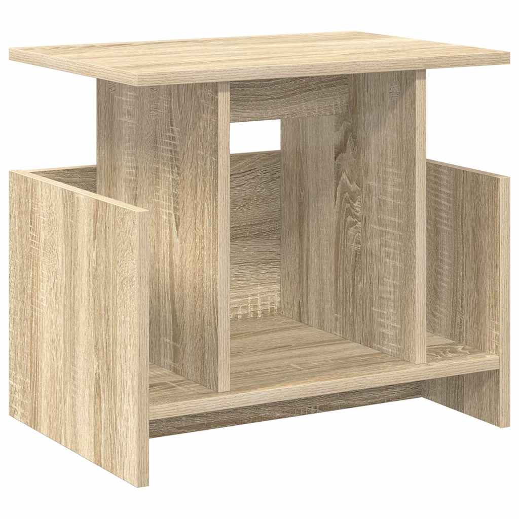 the TV stand showing the open shelving design and light wood grain texture
