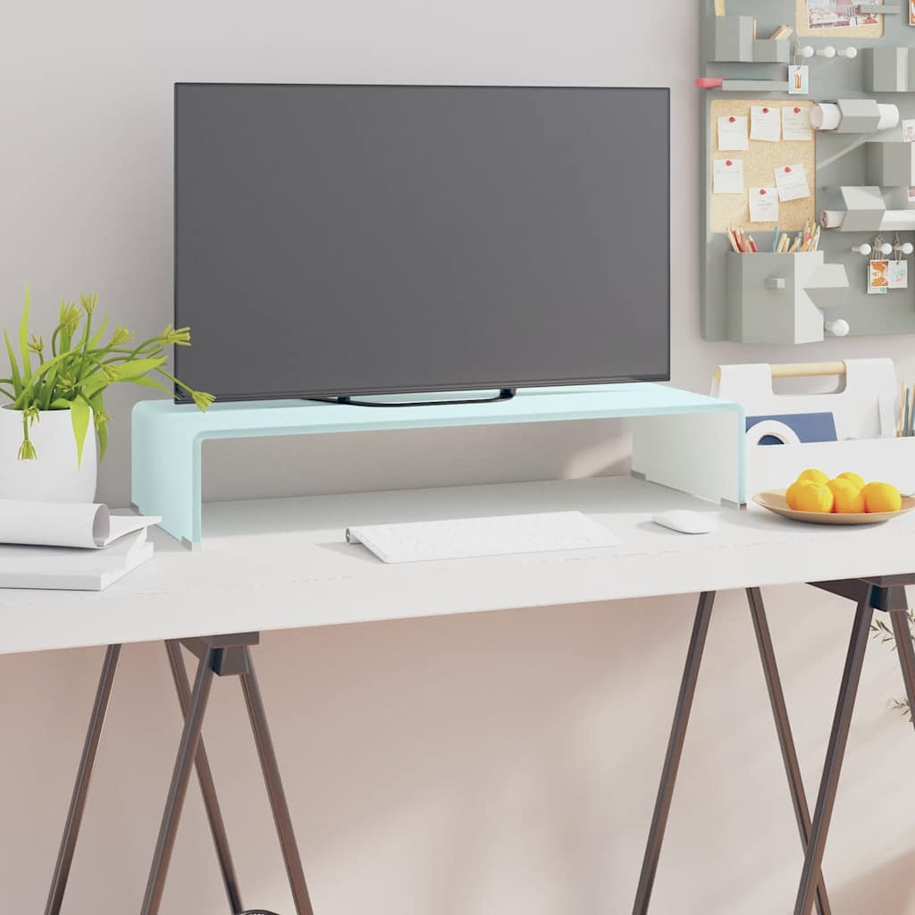 TV Stand/Monitor Riser Glass Depth 30 cm Green 70 cm