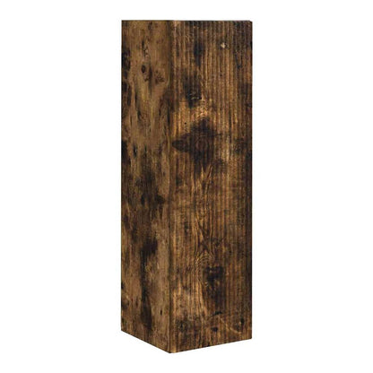 Close up of the wood grain effect on the side of the TV cabinet