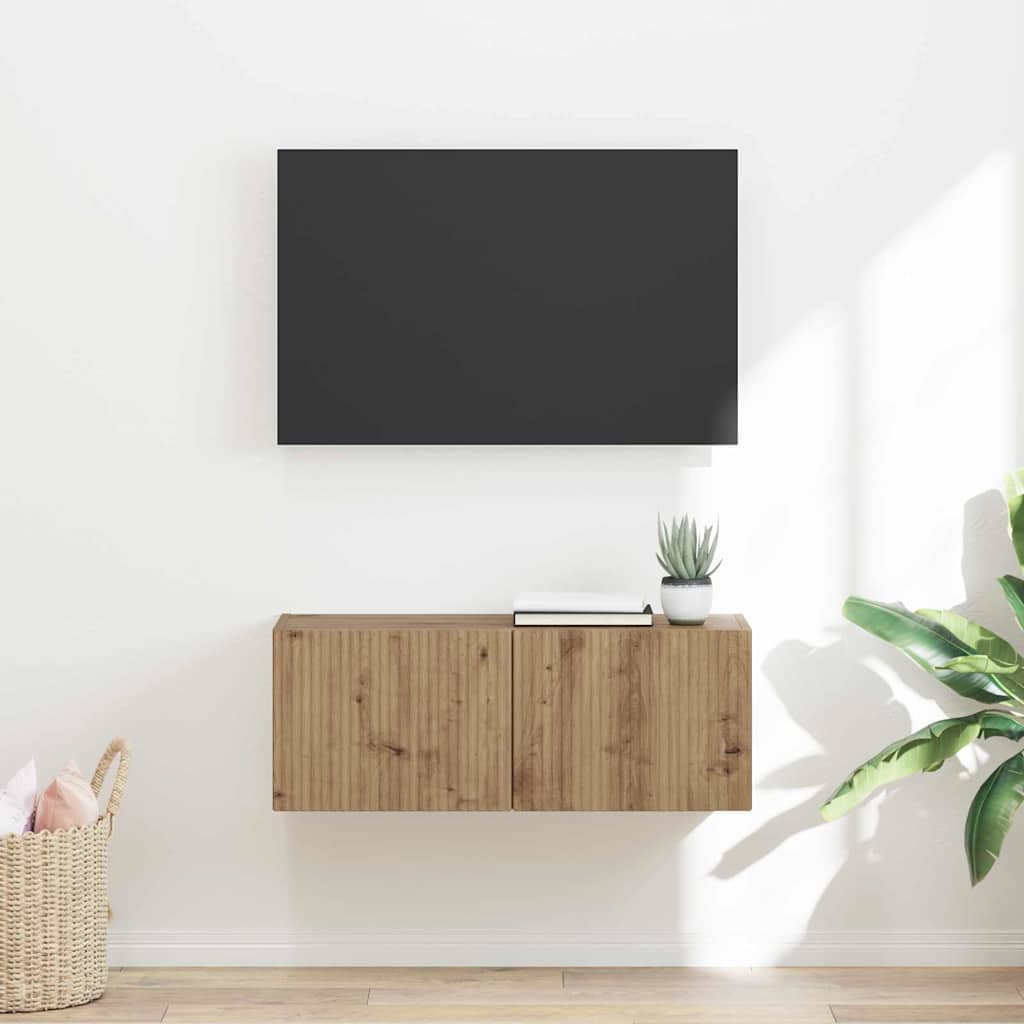 TV Wall Cabinet 78.5 x 30 x 29.5 cm Engineered Wood 1 78.5 x 31 x 29.5 cm Artisan oak