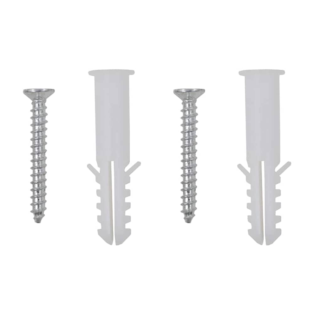 the metal screws and plastic wall plugs used for mounting the square wall mirrors