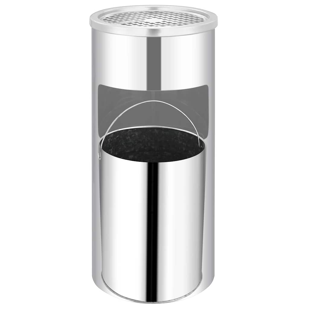 stainless steel wall ashtray dustbin showing the inner bin inside