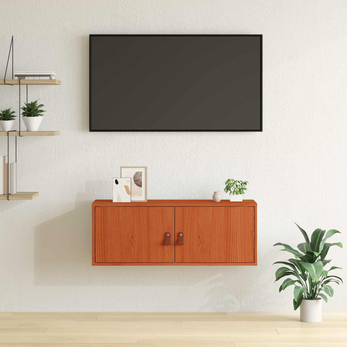 Wall Cabinet 80x30x30 cm Solid Wood Pine Wax brown