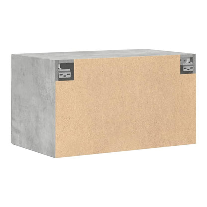 Cutaway view of the concrete grey wall cabinet showing its internal structure and materials