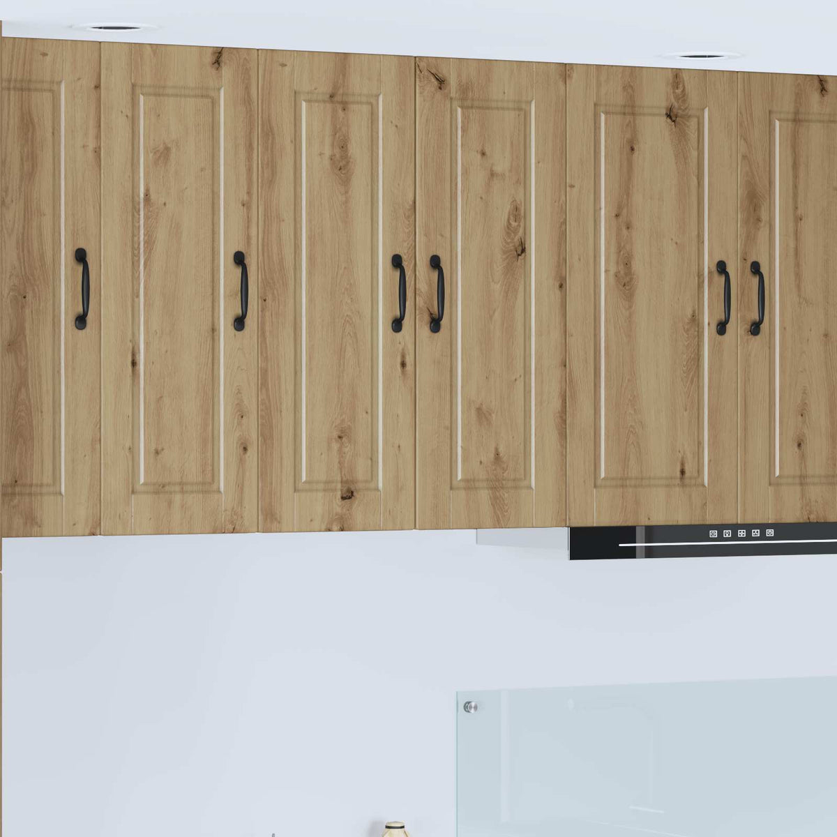 vidaXL Wall Cabinet PORTO Artisan Oak Engineered Wood showing the top row of kitchen cabinets
