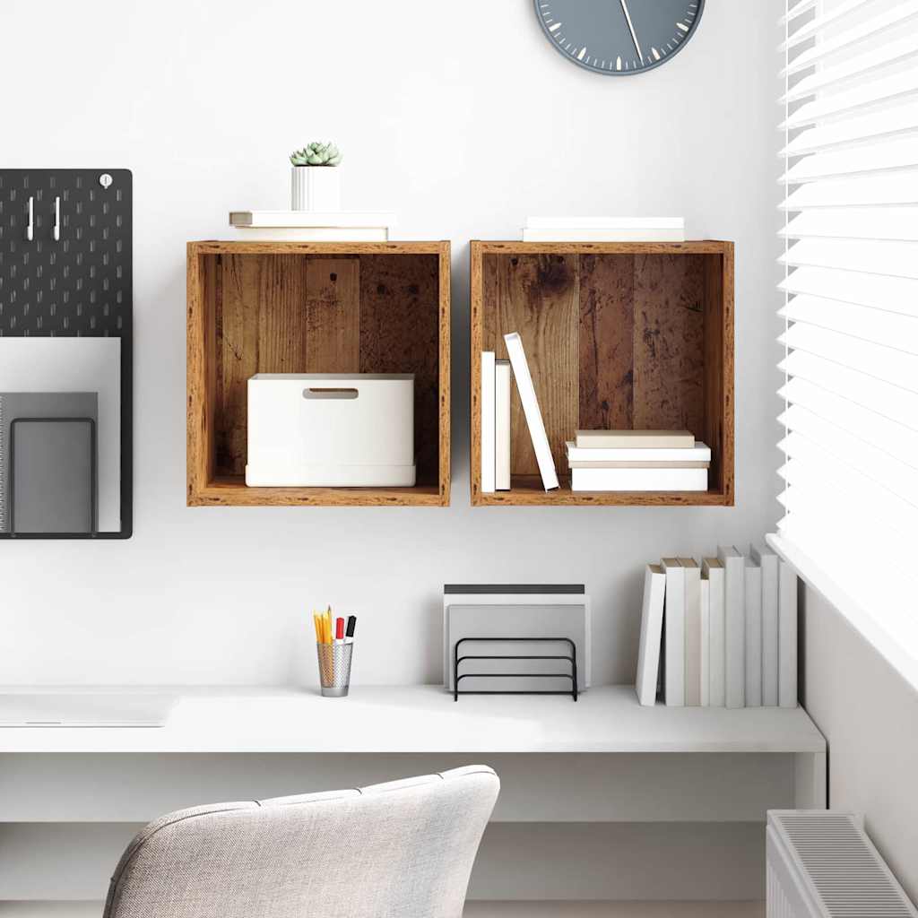 Wall Cabinets 37x37x37 cm Engineered Wood 2 Old wood