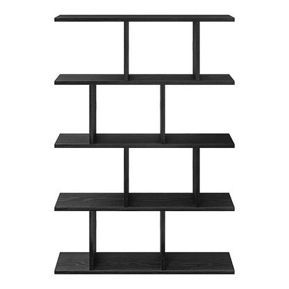 The wall cube shelf 12 compartments black engineered wood, showing the zig-zag design of the shelves