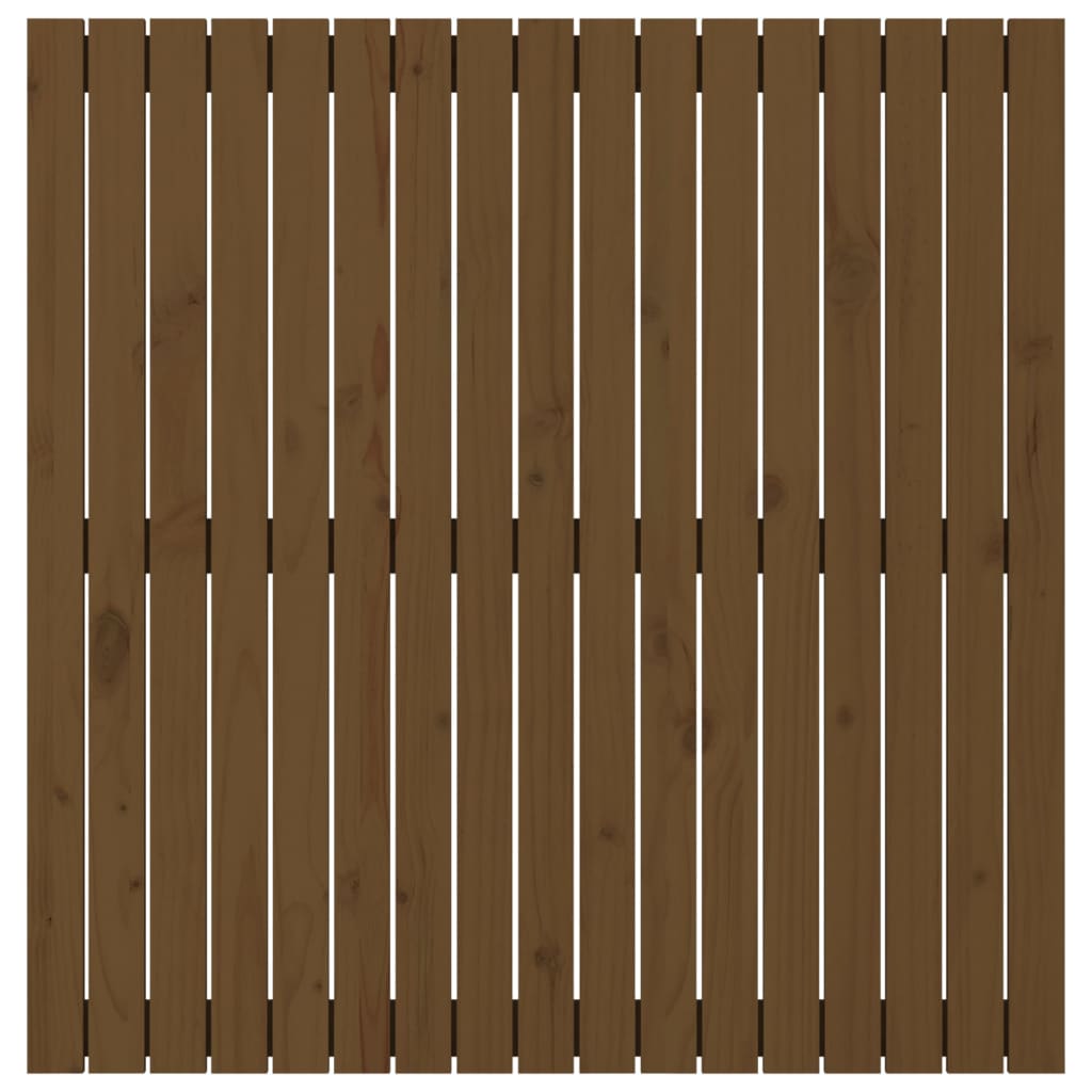 The wooden headboard featuring vertical slats shown from a direct front perspective