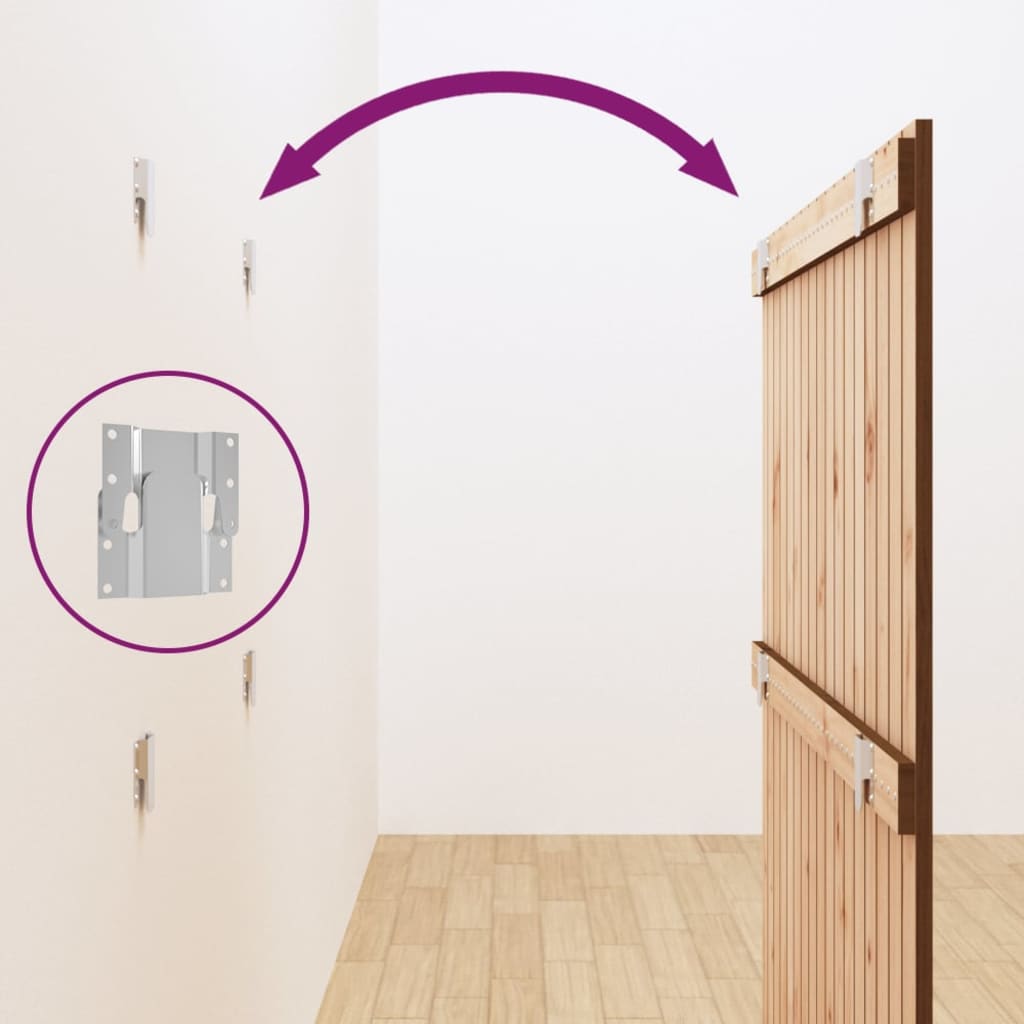 The wooden headboard showing the wall mounting brackets and installation process