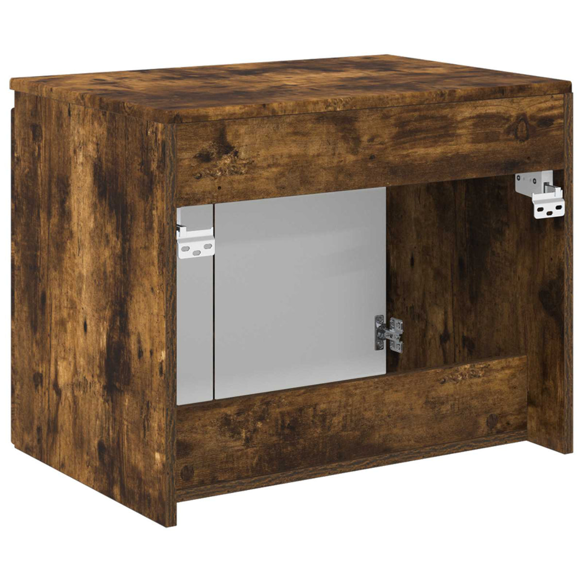 The wall-mounted bathroom cabinet shown from the back with mounting brackets