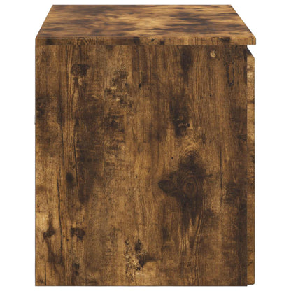 Side view of the smoked oak bathroom vanity unit