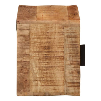 Top view of the solid wood mango bedside cabinet, showing the wood grain