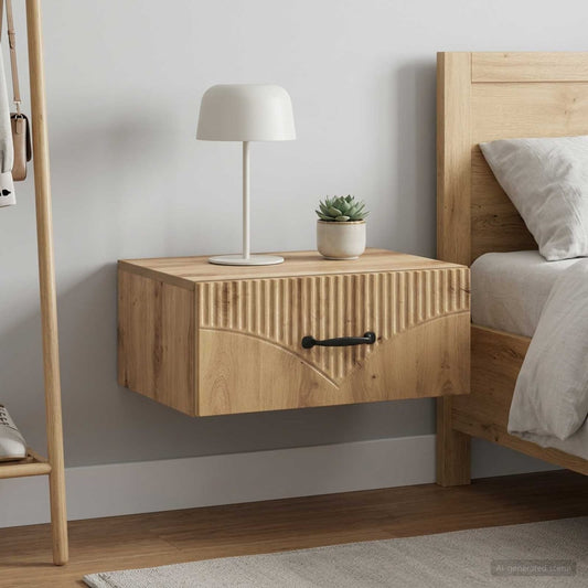 Wall-Mounted Bedside Cabinet 49 x 34.5 x 20 cm Artisan oak