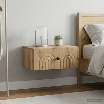 Wall-Mounted Bedside Cabinet 49 x 34.5 x 20 cm Artisan oak