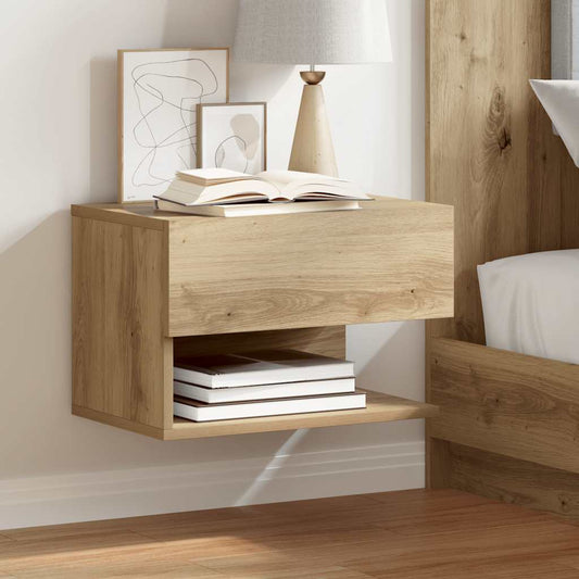 Wall-mounted Bedside Cabinets 2 Artisian oak
