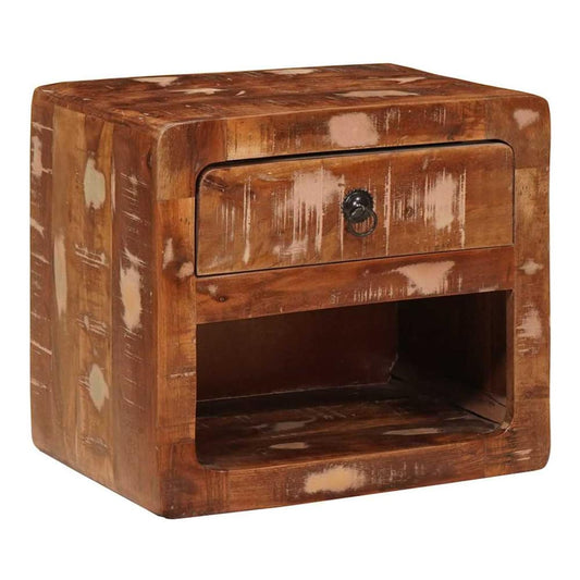 vidaXL Wall-mounted Beside Cabinet Multicolour with a drawer and an open shelf