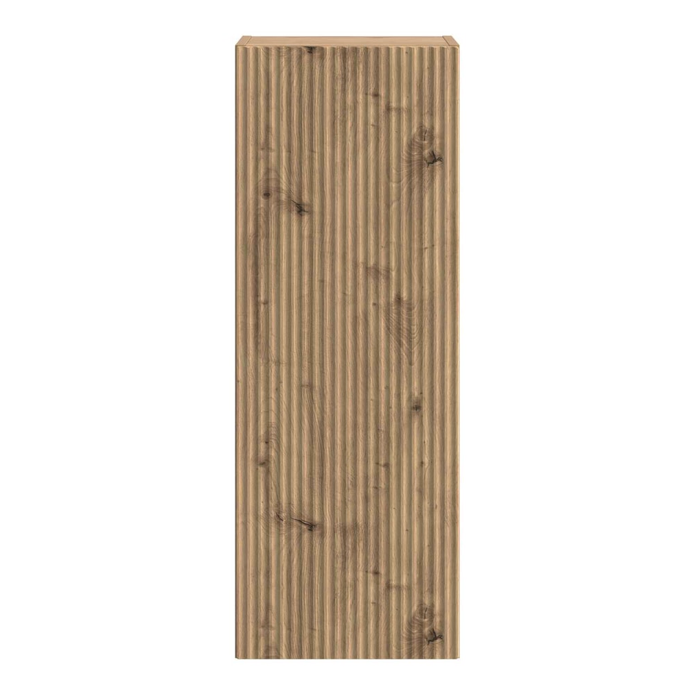 The fluted front of the storage cabinet