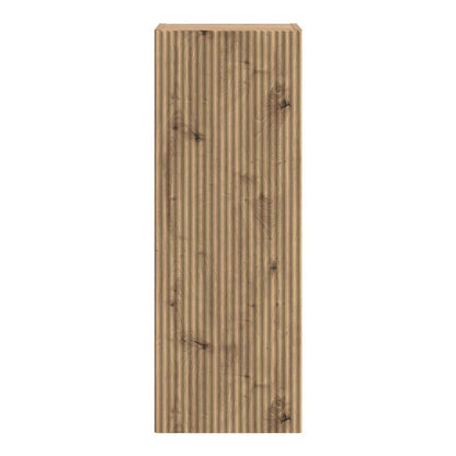 The fluted front of the storage cabinet