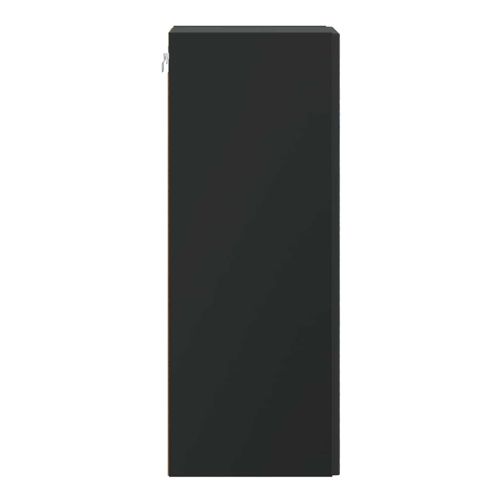 Side view of the black storage cabinet