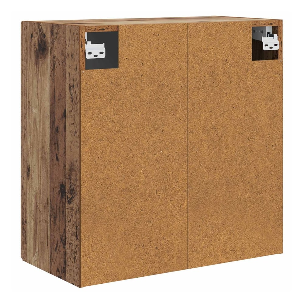 The back of the cabinet showing the engineered wood construction and mounting brackets