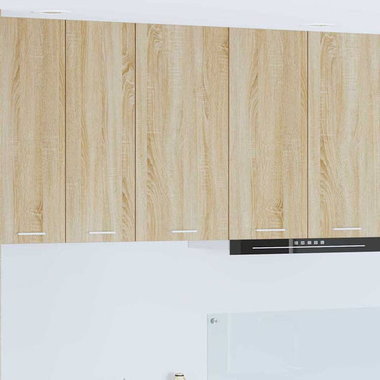 Wall Mounted Cabinet "Lyon" 50x31x60 cm Sonoma oak 1x hanging cabinet (1 door) 40 cm wide 40 cm high–1x hanging cabinet (2 shelves) 40 cm 1x hanging cabinet (1 door) 40 cm wide 80 cm high