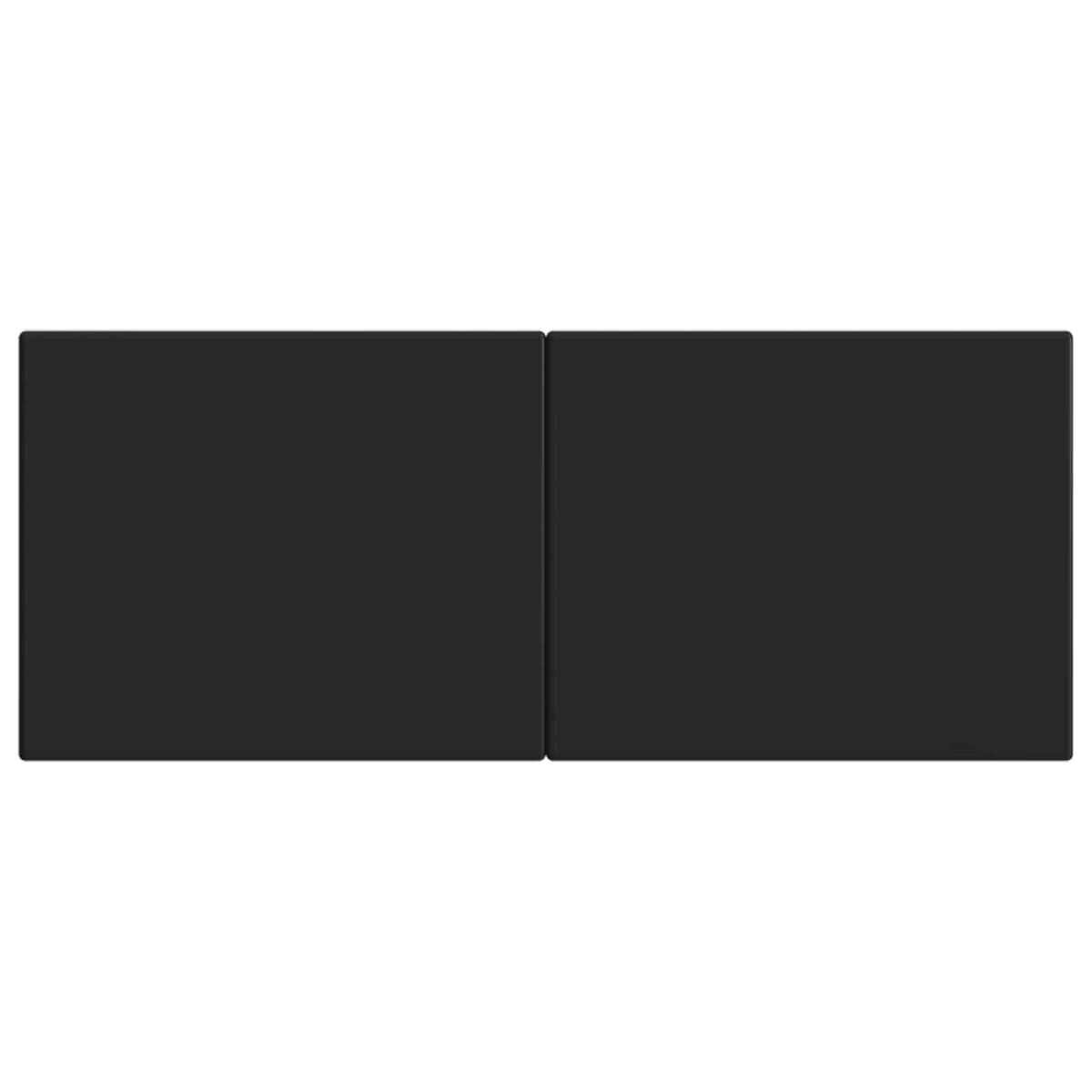 The black headboard shown directly from the front against a plain white background