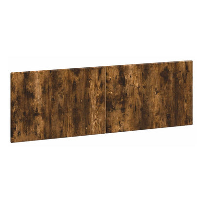 Smoked oak engineered wood headboard with a rustic wood grain pattern