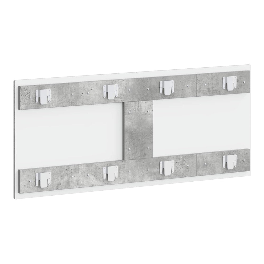 The back of the wall-mounted headboard showing the mounting hardware and support frame