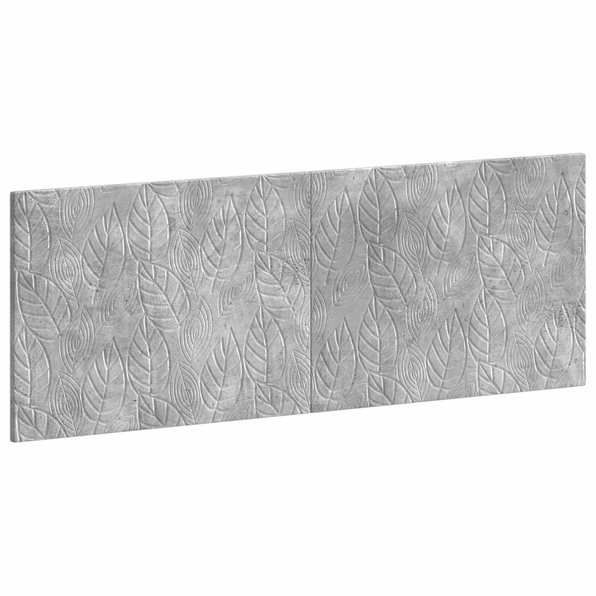 The wall-mounted headboard DELFT Concrete Grey Engineered Wood with a leaf pattern