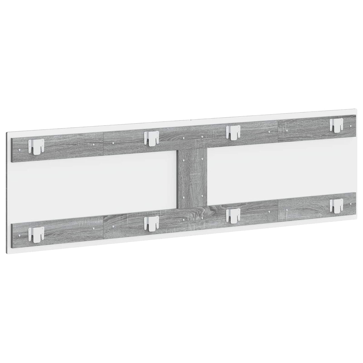 The back of the wall-mounted headboard showing mounting brackets