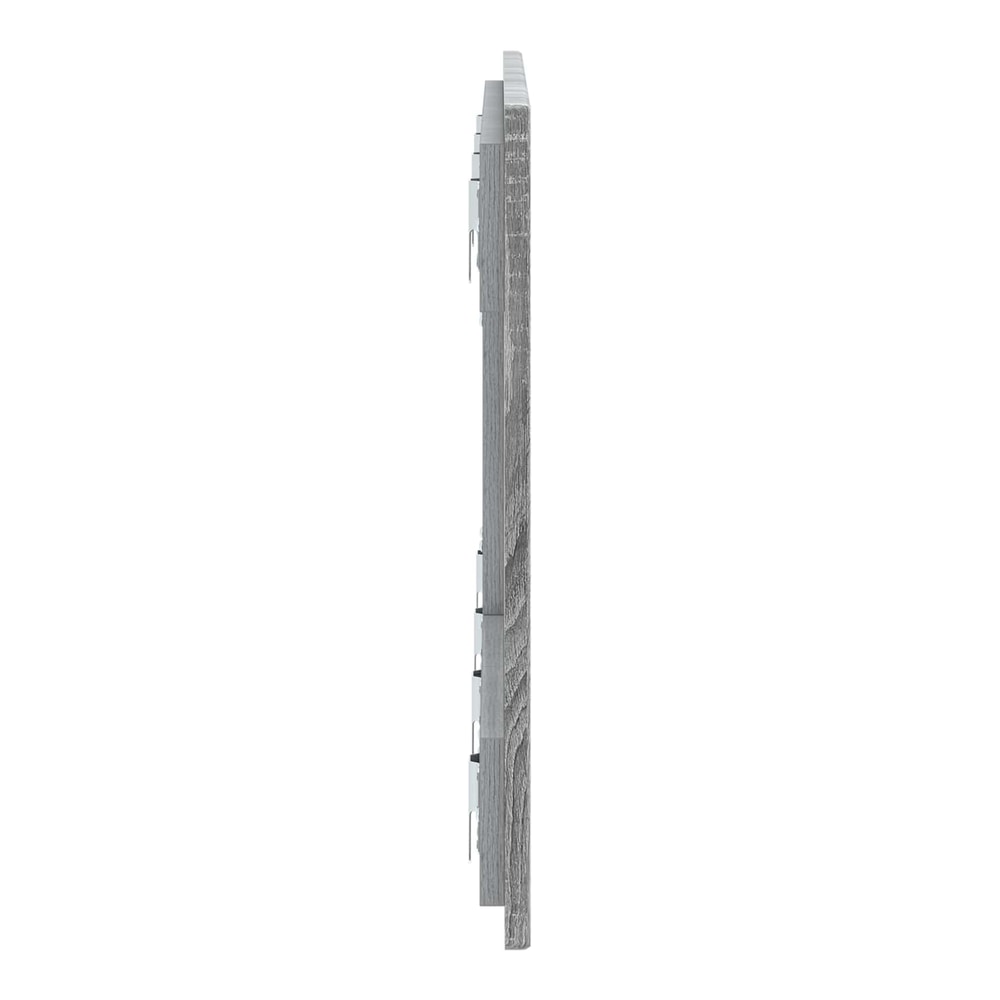 The wall-mounted headboard seen from the side revealing the slim profile and mounting hardware