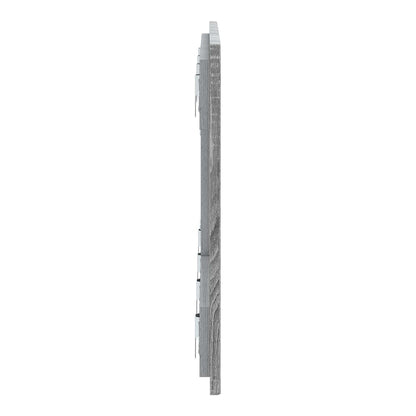 The wall-mounted headboard seen from the side revealing the slim profile and mounting hardware