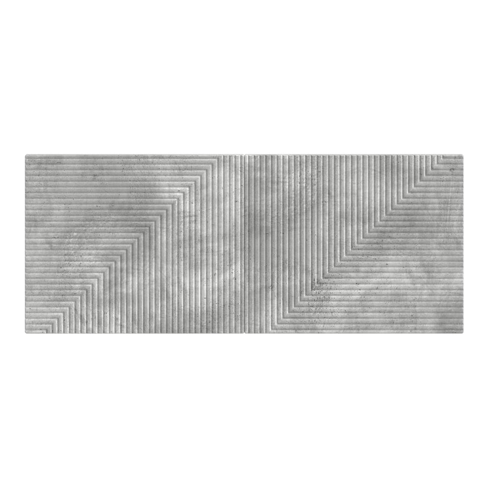 The HAARLEM Concrete Grey Engineered Wood headboard showing its textured surface