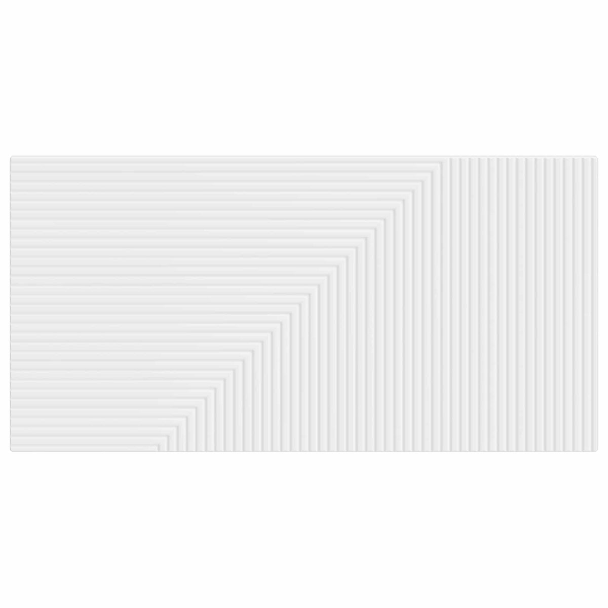 The white headboard viewed directly from the front showing the full panel design