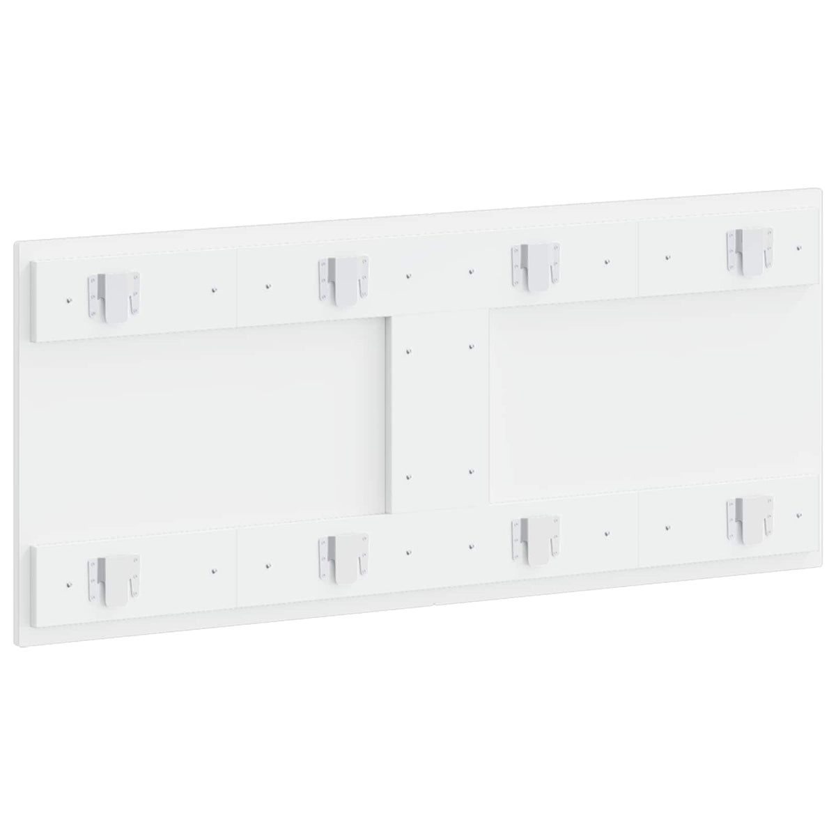The back of the wall-mounted headboard showing mounting brackets