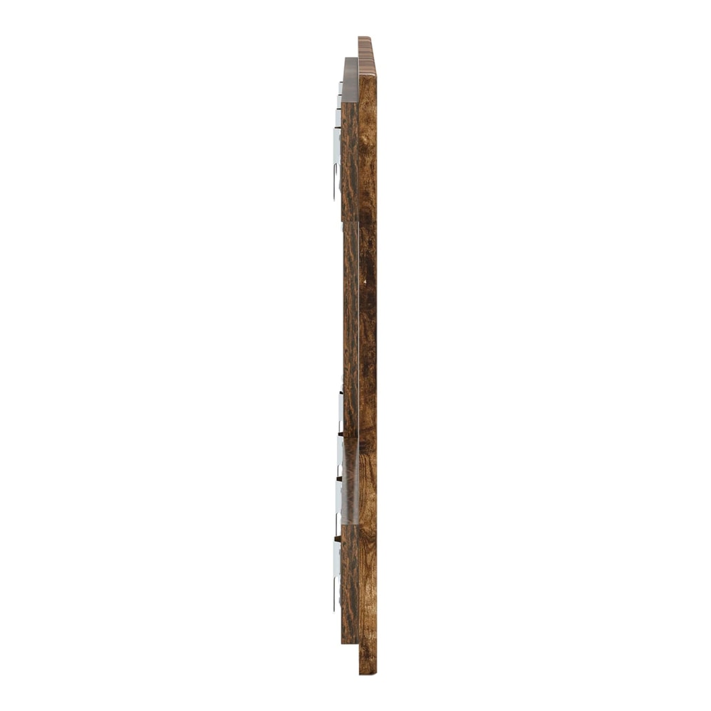 Side view of the wall-mounted headboard showing its thickness and mounting brackets