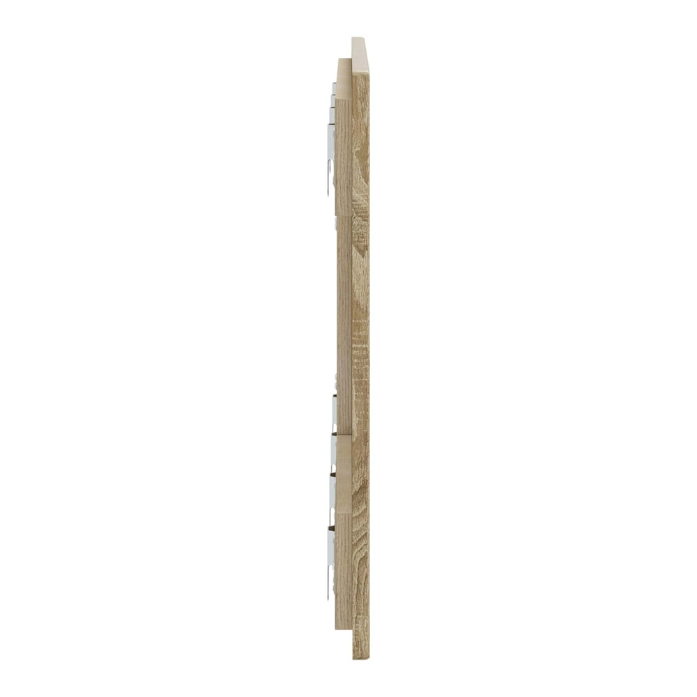 The headboard viewed from the side showing the slim profile and metal mounting brackets