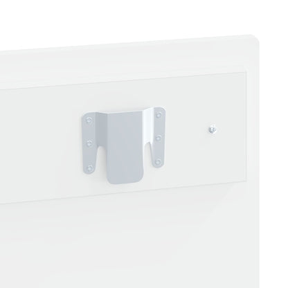 Close-up of a metal mounting bracket attached to the headboard