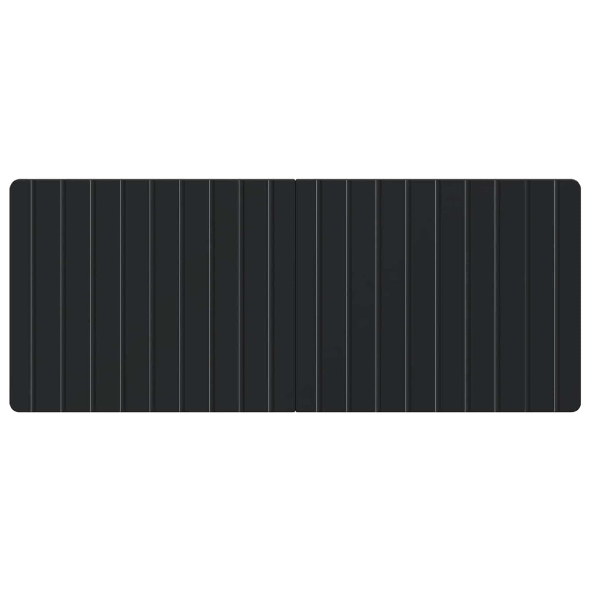 The black engineered wood headboard shown flat against a white background