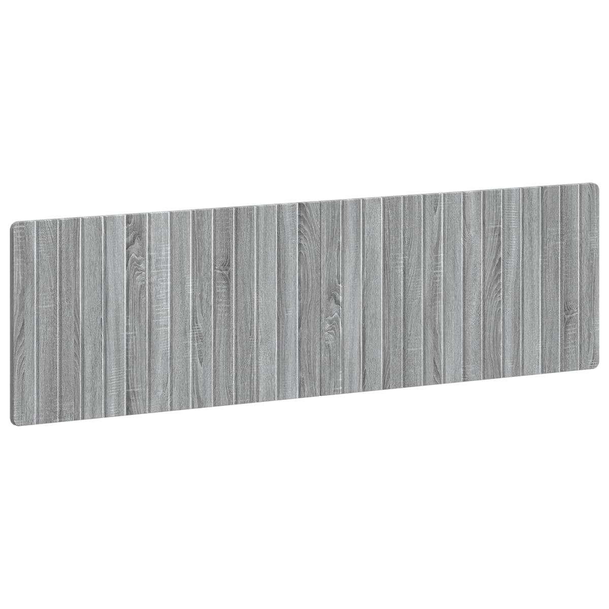 The grey Sonoma engineered wood headboard with a vertical plank design