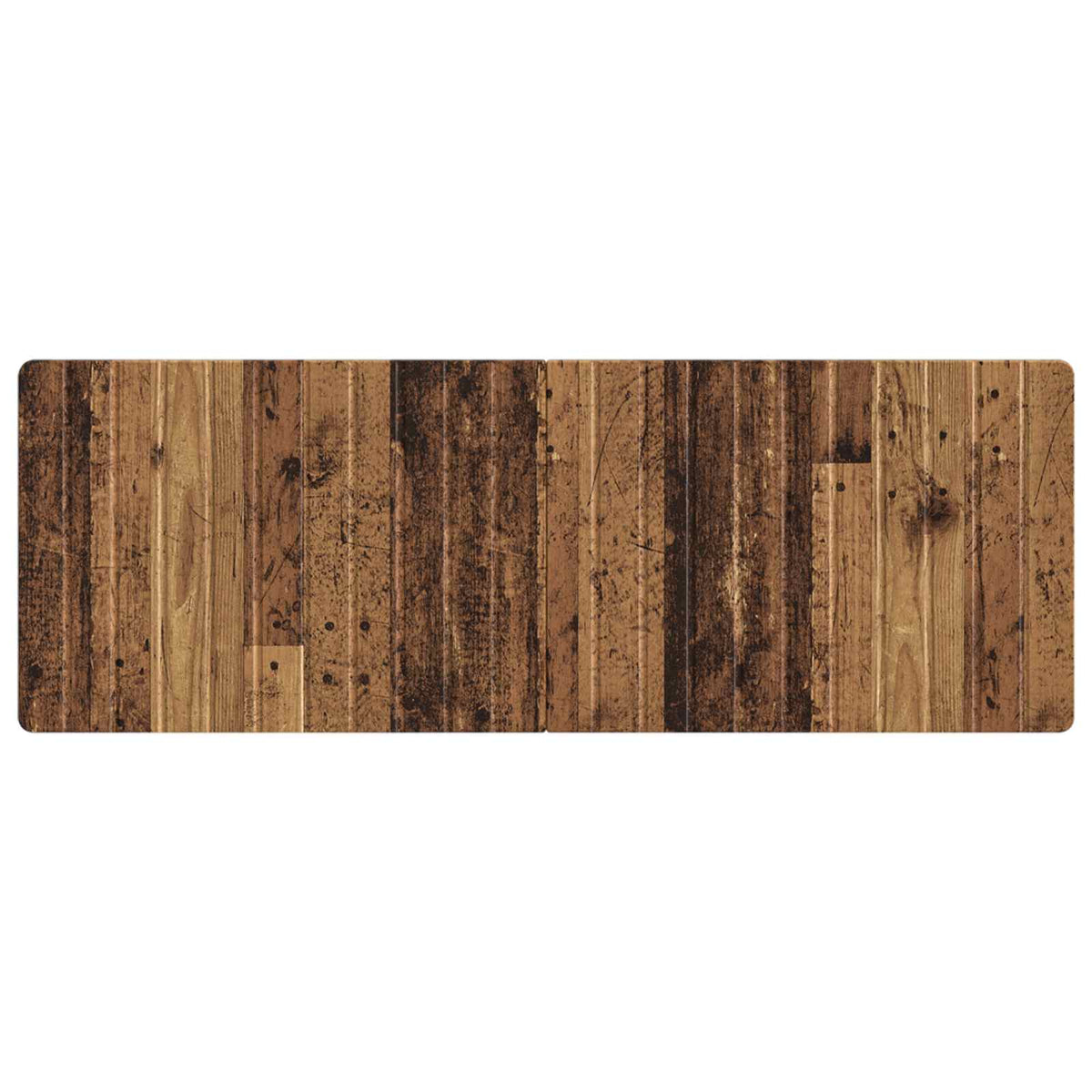The headboard features a distressed wood effect finish