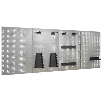 145352 vidaXL Wall-mounted Peg Boards 4 pcs 40x58 cm Steel 1