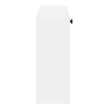 Side view of the wall-mounted shoe cabinet showing its slim profile
